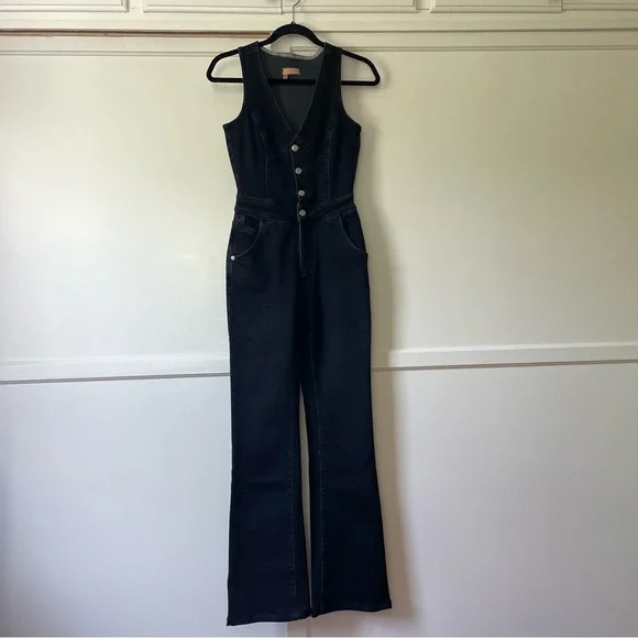 Pilcro Button Down Denim Jumpsuit - Picture 2 of 10
